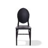 kunststof stoel weddingchair stapelstoel zwart met kussen