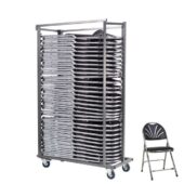 30 Klapstoelen gestoffeerd met transportkar / trolley