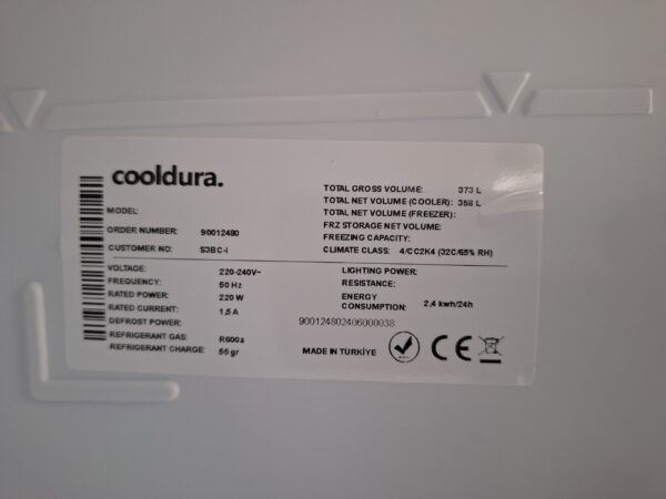 Glasdeurkoelkast glasdeurkoeling groot 368 liter inhoud met ledverlichting wit nieuw.