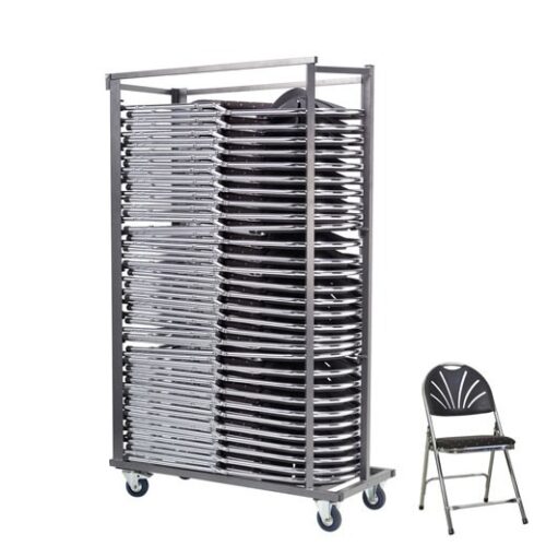 30 Klapstoelen gestoffeerd met transportkar / trolley