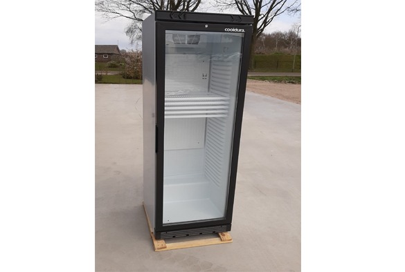 Glasdeurkoelkast glasdeurkoeling groot 368 liter inhoud met ledverlichting wit nieuw.