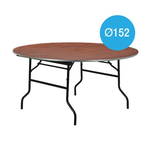 Dinertafel klaptafel rond 152 cm.