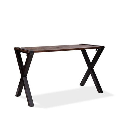 Exclusieve tafel met onbewerkt houten tafelblad antieke stijl