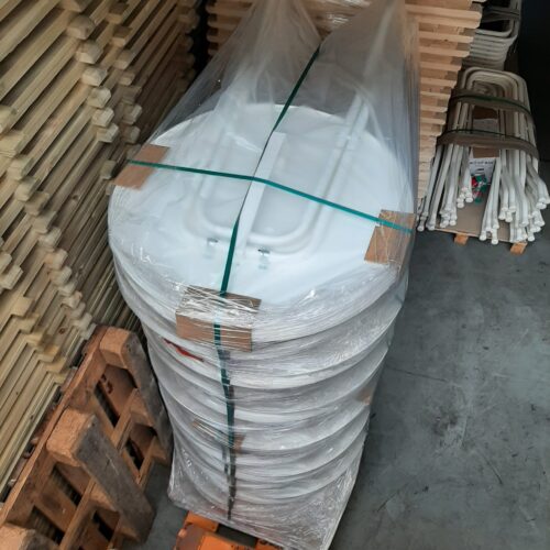 30 Klapstoelen gestoffeerd met transportkar / trolley