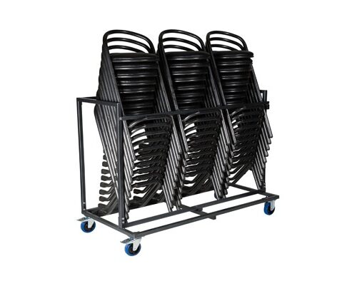 30 Klapstoelen gestoffeerd met transportkar / trolley